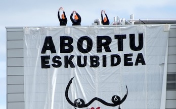 Protesta contra el aborto realizada el año pasado en Iruñea. (Iñigo URIZ / ARGAZKI PRESS)
