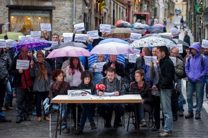 Rueda de prensa de Iruñea Askatasunez. (Iñigo URIZ / ARGAZKI PRESS)