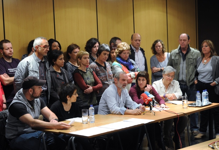 Rueda de prensa ofrecida esta mañana en Bilbo. (ARGAZKI PRESS)