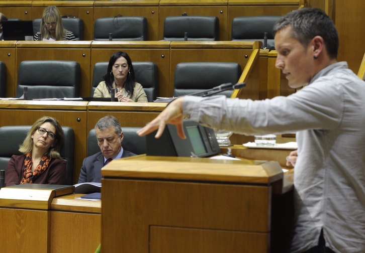 Daniel Maeztu ha comparecido para pedir que se paren las obras del TAV. (ARGAZKI PRESS)