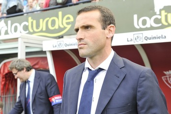 José Manuel Mateo, durante el partido contra el Albacete. (Idoia ZABALETA/ARGAZKI PRESS)