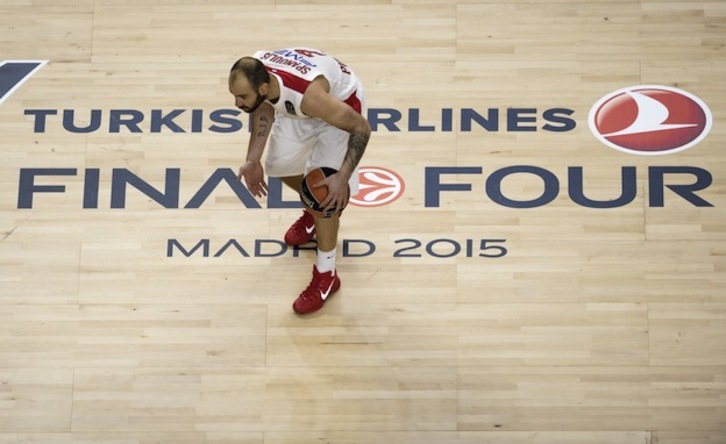  Spanoulis ha sido decisivo en la victoria de Olympiacos sobre el CSKA. (Dani POZO / AFP)
