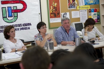 Iruñeako hautagai batzuk aste honetan egindako eztabaida batean. (Iñigo URIZ/ARGAZKI PRESS)