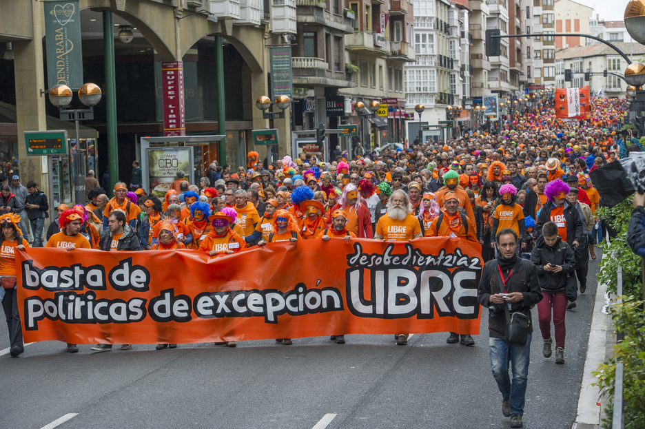 Manifestazio burua. (Juanan RUIZ / ARGAZKI PRESS) Manifestazio burua. (Juanan RUIZ / ARGAZKI PRESS)