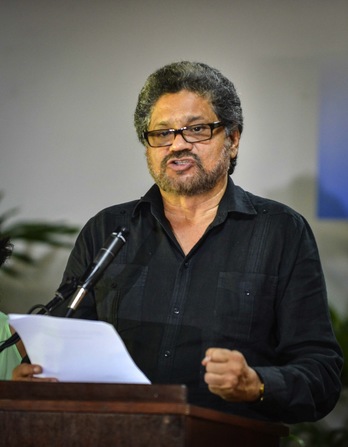 El jefe negociador de las FARC, alias ‘Iván Márquez’. (Adalberto ROQUE/AFP PHOTO)