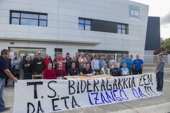 Una comparecencia de los trabajadores de TS Fundiciones. (Andoni CANELLADA/ARGAZKI PRESS)