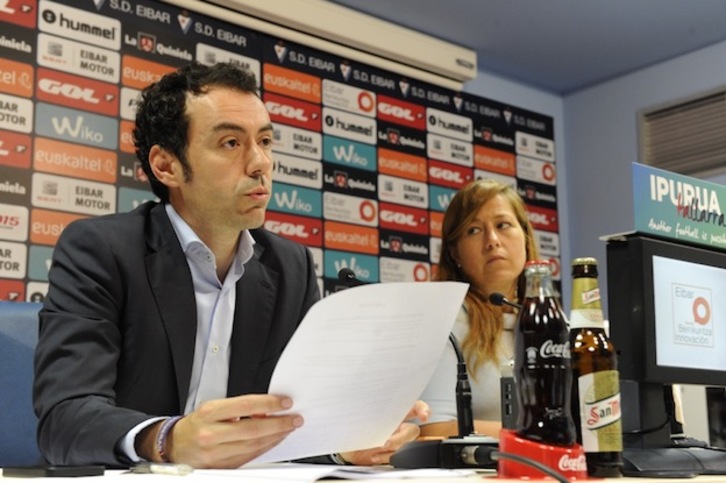 El presidente del Eibar, Alex Aranzabal, este viernes en Ipurua. (Gorka RUBIO / ARGAZKI PRESS)