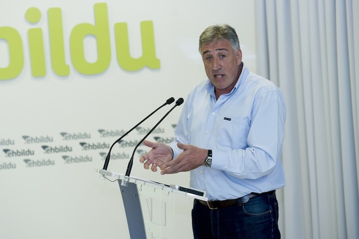 Joseba Asiron, durante un acto en Iruñea. (Iñigo URIZ / ARGAZKI PRESS)