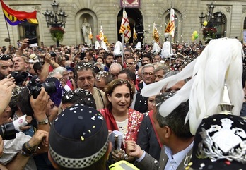 Ada Colau, tras su nombramiento. (Lluis GENÉ/AFP PHOTO)