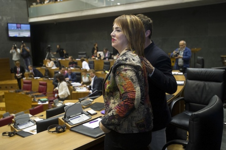 Ainhoa Aznárez, este miércoles en el Parlamento navarro. (Iñigo URIZ / ARGAZKI PRESS)