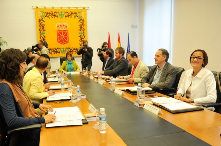 Primera reunión de la Mesa y Junta de Portavoces del Parlamento de Nafarroa. (Idoia ZABALETA/ARGAZKI PRESS)