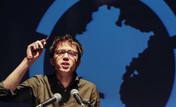 Iñigo Errejón, en un mitin en Iruñea durante la pasada campaña electoral. (Jagoba MANTEROLA / ARGAZKI PRESS)