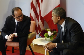 Hollande y Obama, durante la reunión del G7 del pasado 8 de junio. (Alain JOCARD / ARGAZKI PRESS)