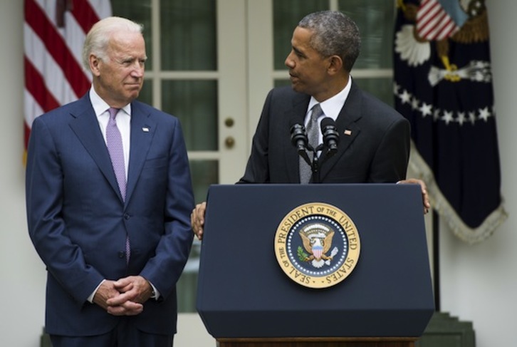 Comparecencia del presidente Obama y su vicepresidente, Joe Biden, tras el fallo del Supremo. (Saul LOEB/AFP PHOTO)
