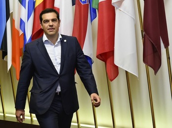El primer ministro griego, Alexis Tsipras, este viernes en Bruselas. (John THYS/AFP PHOTO)