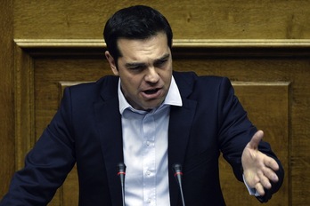 Alexis Tsipras, en una comparecencia anterior. (Angelos TZORTZINIS / AFP)