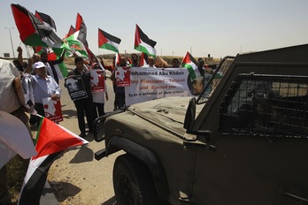 Protesta en el aniversario de la muerte de Mohammed Abu Khdeir. (Abbas MOMANI / AFP)