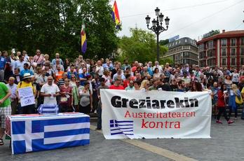 Concentración realizada en Bilbo.