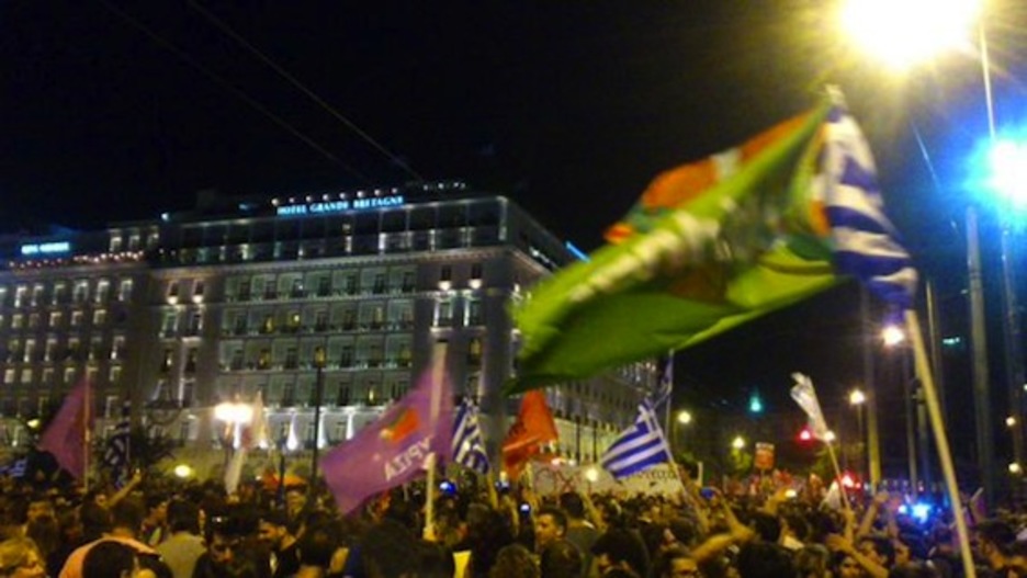 La bandera de EH Bildu también estuvo presente. (@teketen)
