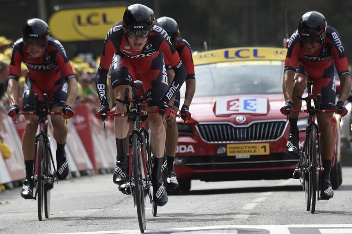 Los corredores del BMC. (Eric FEFERBERG /AFP)