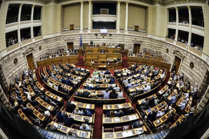 El Parlamento griego, durante una sesión reciente. (Andreas SOLARO / AFP)