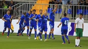 Jugadores del Inter Baku celebrando un gol. (es.uefa.com/uefaeuropaleague)