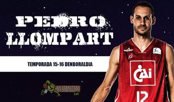 Pedro Llompart taldea sendotzera dator. (@gipuzkoabasket)