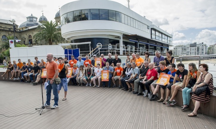 Herritar taldearen agerraldia abuztuaren 8ko mobilizazioa aurkezteko. (Gorka RUBIO/ARGAZKI PRESS)
