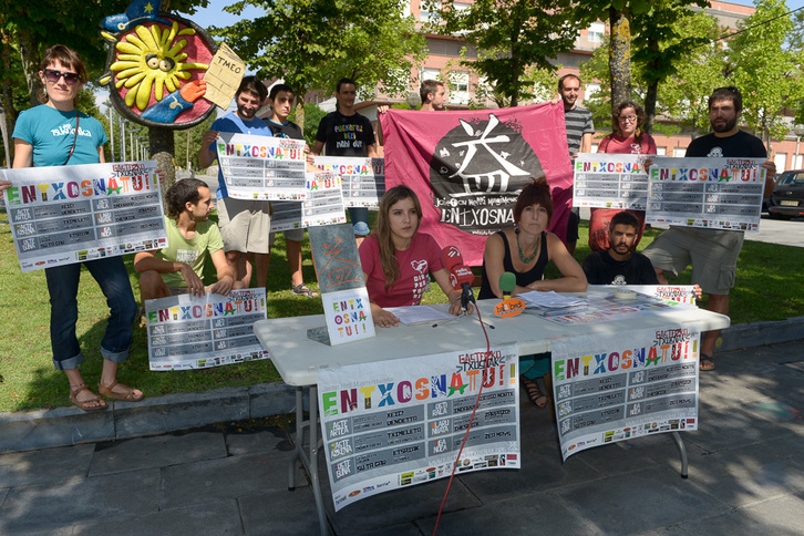 Rueda de prensa ofrecida por la Comisión de Txosnas. Raul BOGAJO/ARGAZKI PRESS
