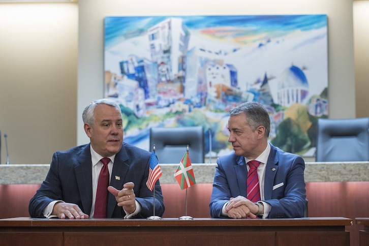 Boiseko alkate David H. Bieter eta Iñigo Urkullu lehendakariak lankidetza estutu nahi dute. (IREKIA)