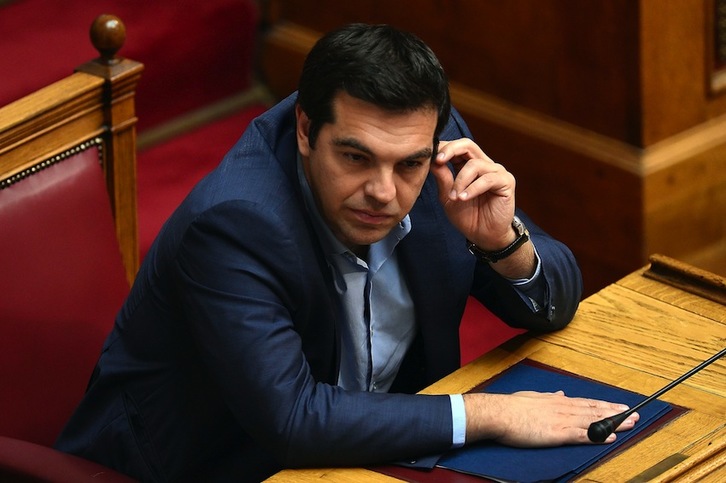 Alexis Tsipras, el pasado 23 de julio en el Parlamento griego. (Louisa GOULIAMAKI/AFP) 