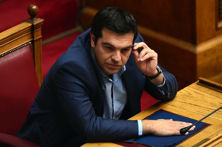 Alexis Tsipras, el pasado 23 de julio en el Parlamento griego. (Louisa GOULIAMAKI/AFP)
