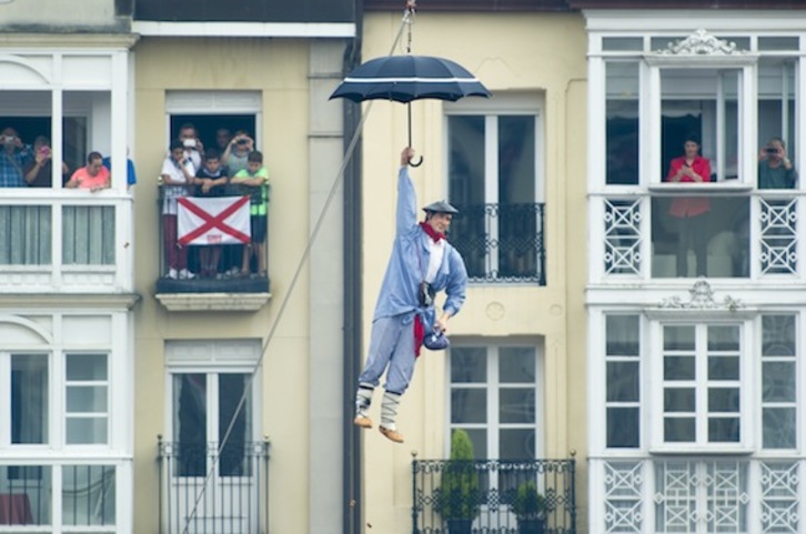 El aldeano de Zalduondo es el protagonista del videojuego ‘Celedon Skyride’. (Juanan RUIZ/ARGAZKI PRESS) 