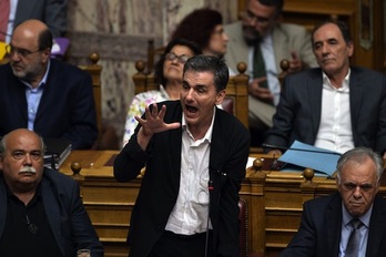 El ministro griego de Finanzas, Euclid Tsakalotos. (Louisa GOULIAMAKI/AFP PHOTO)