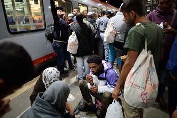 Refugiados llegando a Alemania en tren procedentes de Austria. (AFP)