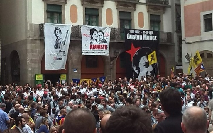 El Fossar de les Moreres, lleno a rebosar esta mañana. (@adestemps)