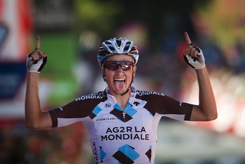 Gougeard entra en solitario en meta. (Jaime REINA/AFP)