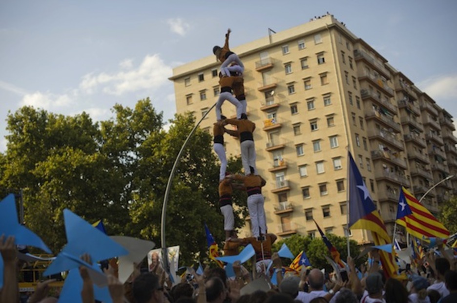 ‘Castells’ durante la «Via Lliure». (Jorge GUERRERO/AFP PHOTO) ‘Castells’ durante la «Via Lliure». (Jorge GUERRERO/AFP PHOTO)