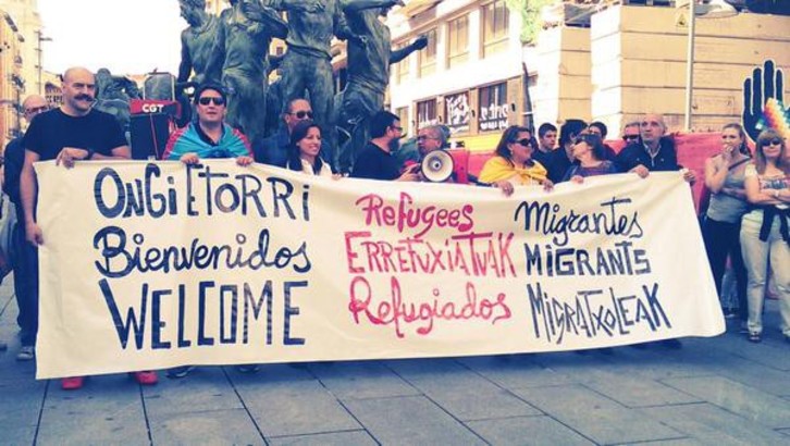 Errefuxiatuekiko elkartasun mobilizazioa Iruñean