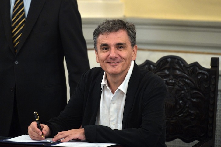Tsakalotos continuará como principal responsable de las finanzas griegas. (Louisa GOULIAMAKI / AFP)