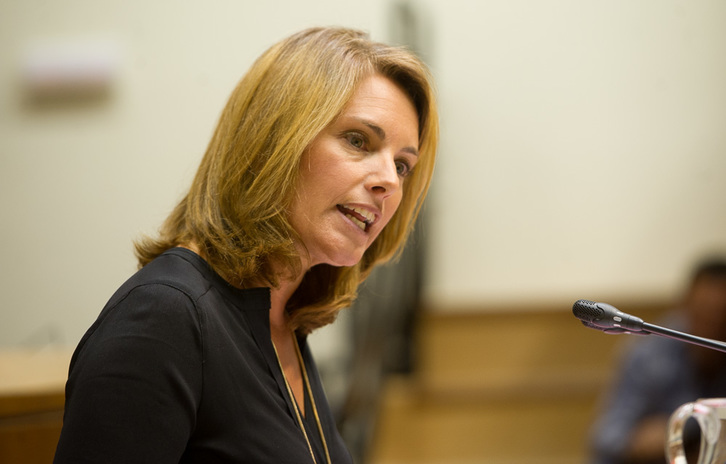 Arantza Quiroga, en el pleno de este miércoles. (Raul BOGAJO / ARGAZKI PRESS)