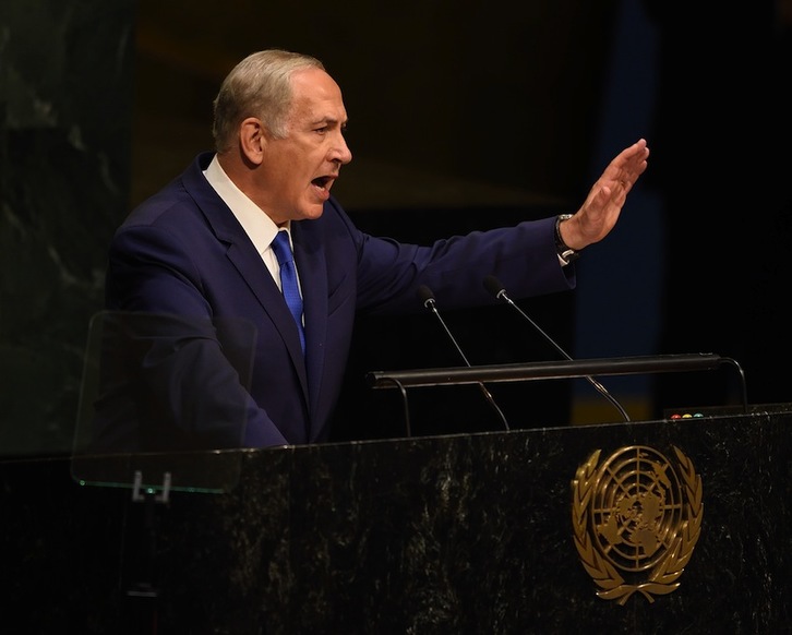 Benjamin Netanyahu, en su discurso ante la ONU. (Don EMMERT  / AFP)