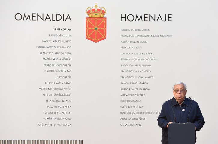 Placa conmemorativa con los nombres de los fusilados. (ARGAZKI PRESS)