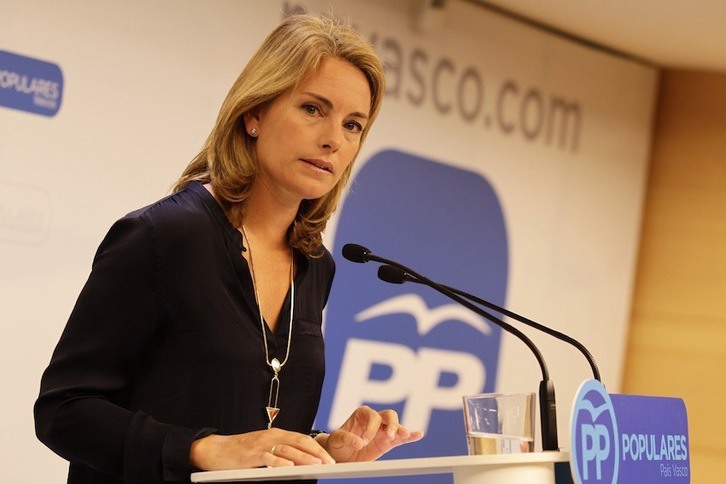 Arantza Quiroga ha presentado el contenido de la ponencia en Donostia. (ARGAZKI PRESS)