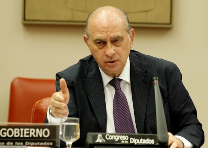 El ministro español de Interior, Jorge Fernández Díaz, durante una comparecencia anterior. (J. DANAE/ARGAZKI PRESS)