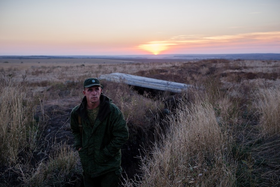 Primea línea de frente en Dokuchaevsk. A pesar de que el ejército ucraniano está a escasos kilómetros, la situación es habituamente tranquila. (Juan TEIXEIRA)