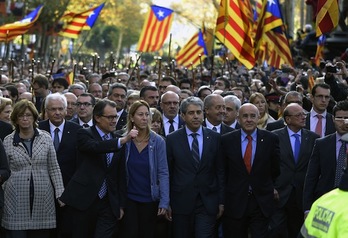 Artur Mas, a la entrada de la Audiencia Provincial de Barcelona. (Lluis GENÉ/AFP PHOTO)