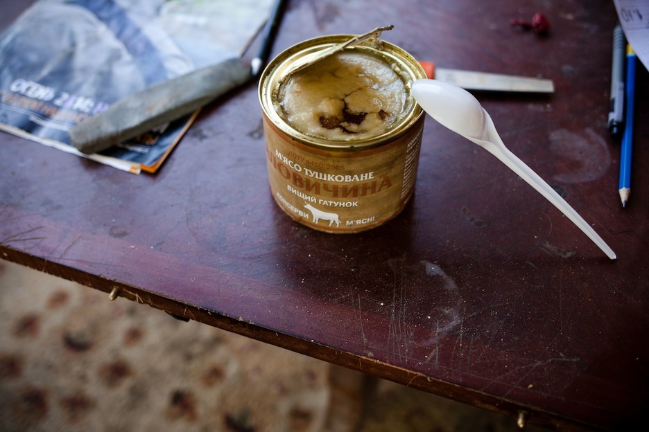 El alimento básico del soldado ucraniano. (Juan TEIXEIRA)