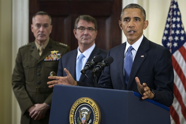Obama, en su comparecencia en la Casa Blanca. (Brendan SMIALOWSKI / AFP)
