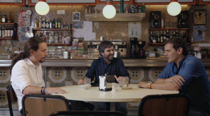 Pablo Iglesias y Albert Rivera durante la entrevista realizada por Jordi Évole en ‘Salvados’.